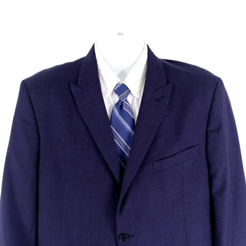Tommy Hilfiger Wool Polka Dot Peak Lapel 2 Button Suit Jacket 42R Or Slim 44R